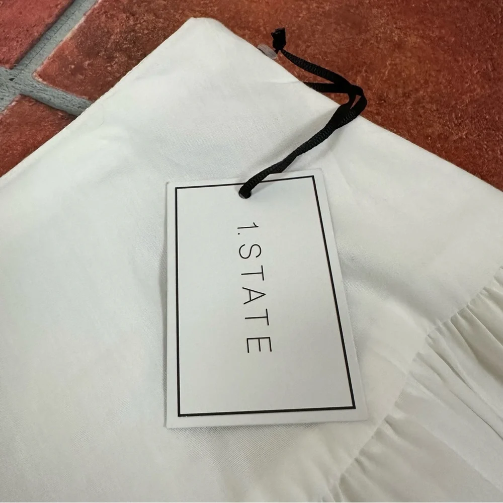 NWT 1. State Cream Ruffle Hem Skirt w/ Pockets